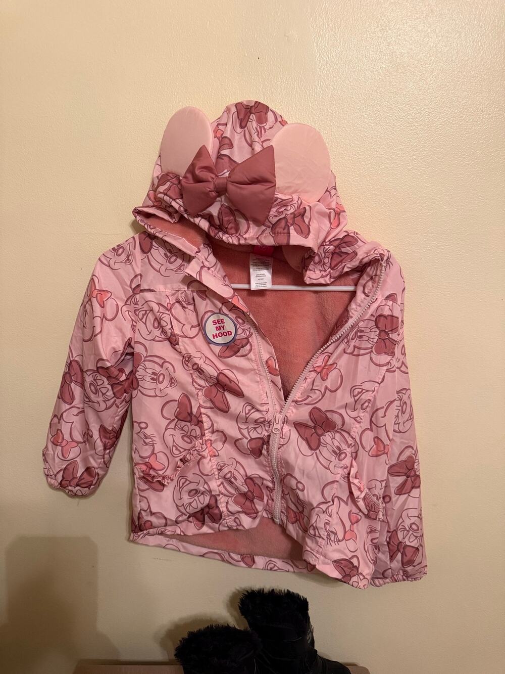 Disney Minnie Mouse Girls Size 6X Hooded Winter Coat Jacket
